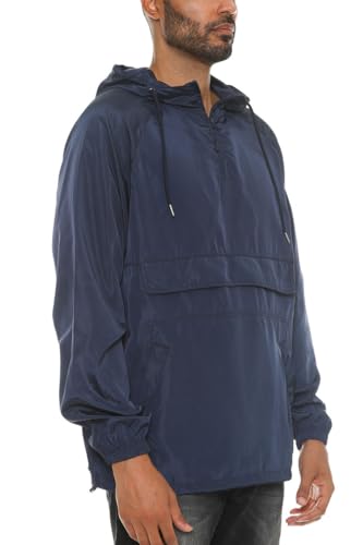 Image of WEIV GEAR Men's Full Zip Hooded Lightweight Windbreaker Anorak Jacket