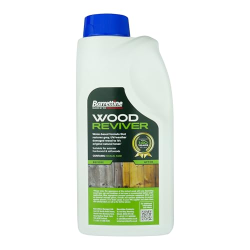 Barrettine Wood Reviver (1L) - Ready to Use Water-Based Wood Restorer for Outdoor Structures & Furniture Restore & Rejuvenate to Original Tones