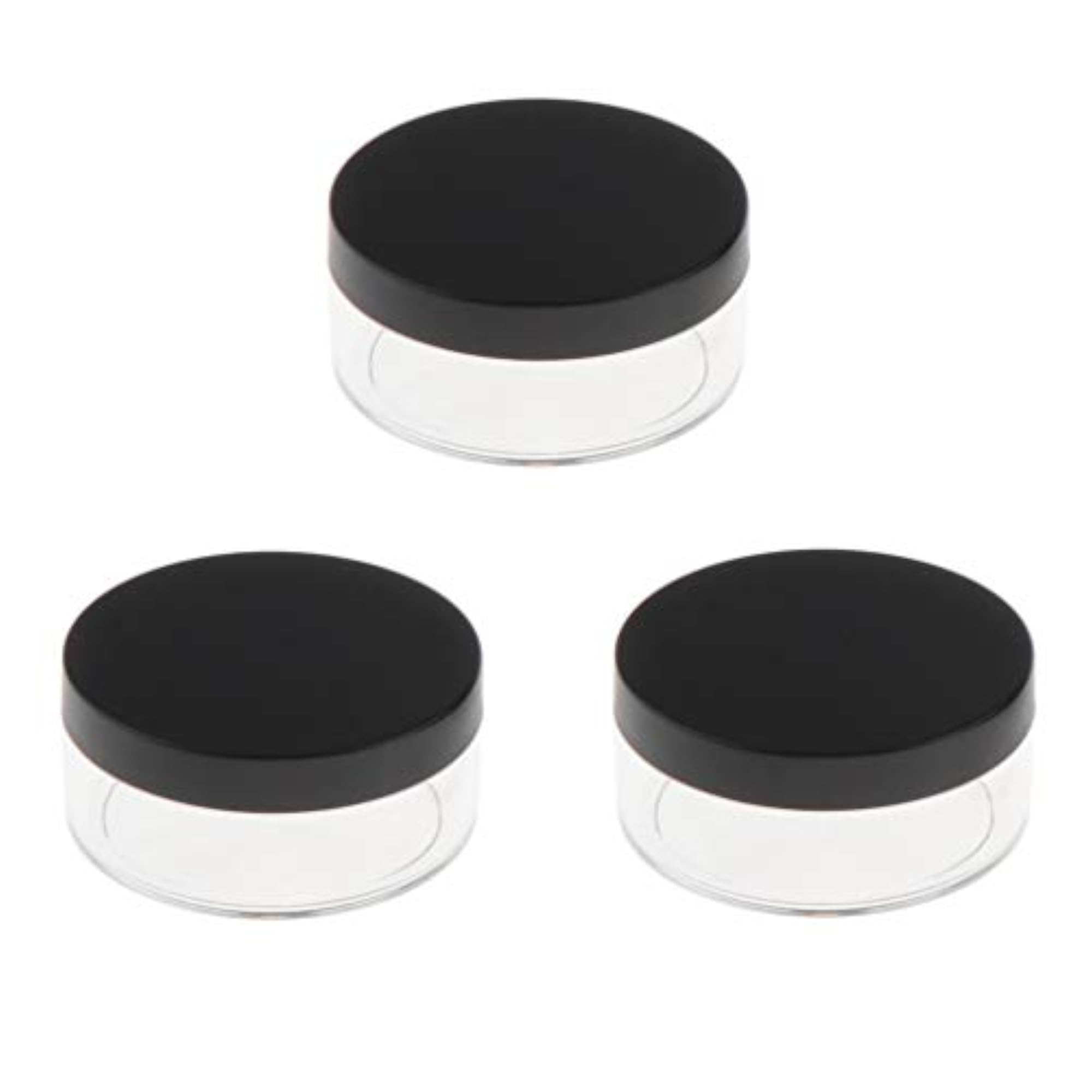3 Lot Empty Loose Powder Case for Blush, 50g Black