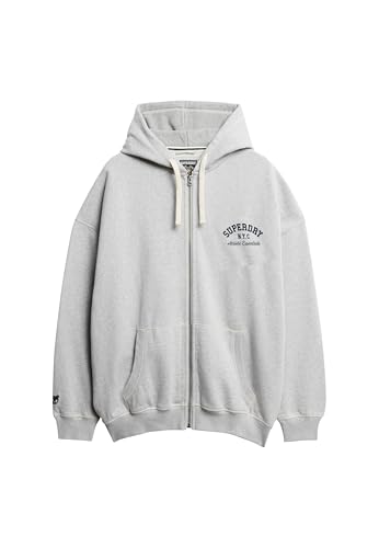 Superdry Damen Athletic Essentials Oversize-Kapuzenjacke Gletschergrau Meliert 38