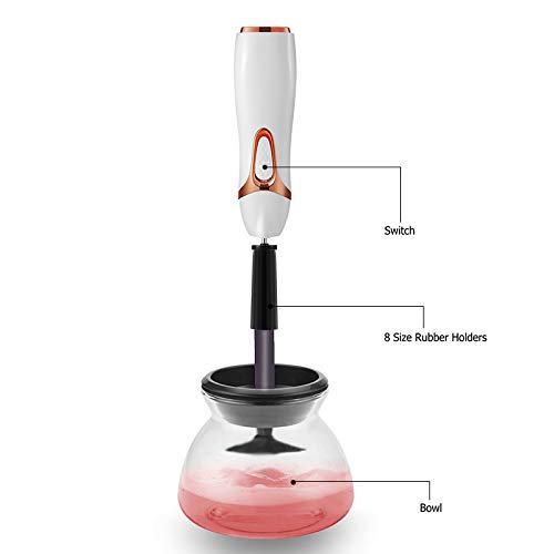 Automatic Makeup Brush Cleaner Spinner Makeup Brush Dryer Electric Makeup Brush Cleaner Device Electronic Cleaning Brush Machine Cosmetic Brush Washing Cleaning Tools Cleans (R1) - Thumbnail 6