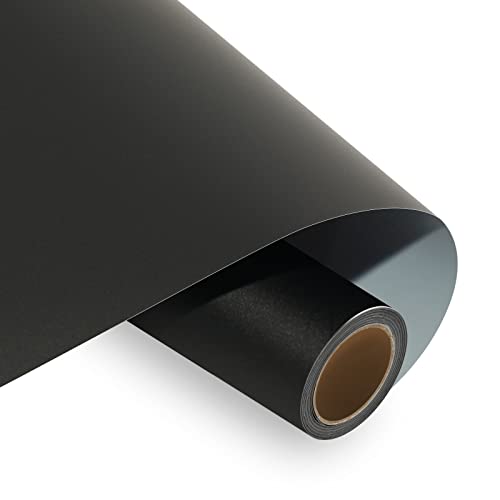 HTVRONT Black Permanent Vinyl 12 x 5ft Adhesive Vinyl Roll Matte Black Permanent Vinyl Matt Black Self Adhesive Vinyl for Cup, Window & Home Deco,and Other DIY Projects(Matte Black)