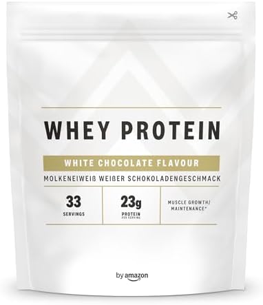 by Amazon - Nutrition Whey Protein, White Chocolate Flavor, 1kg (...