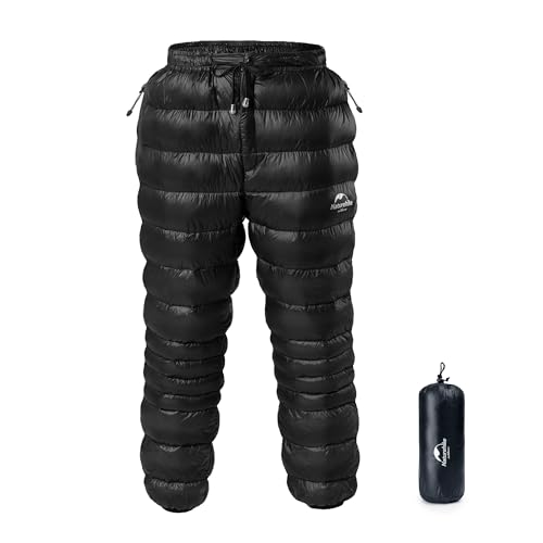 Naturehike Goose Down Pants,90% Filling 800FP Warm Snow Pants Hiking Pants, Portable Windproof Down Trousers for Winter
