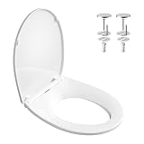 Abattant WC Forme O Universel, Lunette de Toilette avec Frein de Chute Silencieux, Cuvette WC Clipsable Haute Qualité, Installation Facile et Rapide, Blanc(AMZ PG009B ZPNH DE)