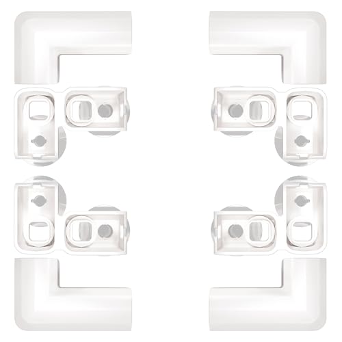 FXW Acrylic Indoor Dog Playpen, 2 Add-On L-Buckles Set for Compartment，for 30/35-Inch Playpen, White