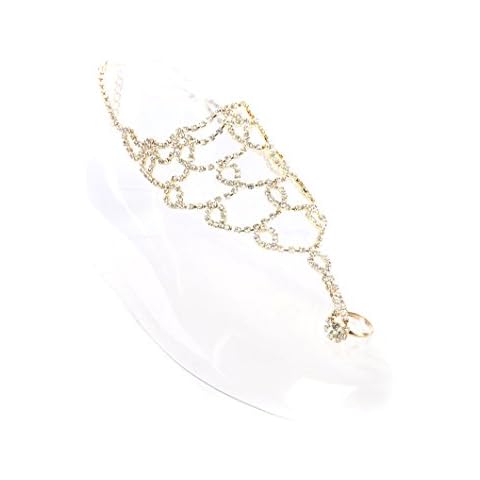 VGS Fashion Jewelry Rhinestone Toe Ring Anklet MMK83123GD Cover