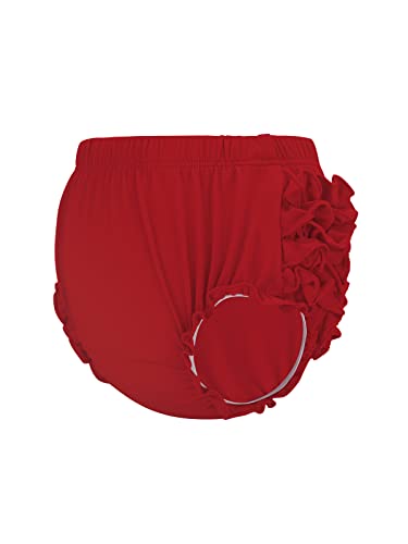 Ruffle Diaper Covers for Baby Girls Cotton Bloomers for Toddler Baby Girls Kids Underwear Bloomers Red 12-24 Months