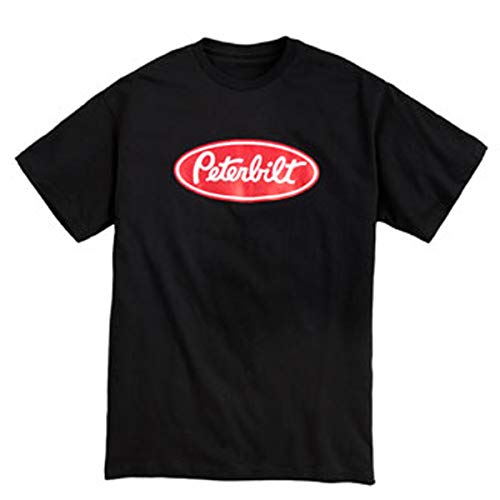 PB Trucks Peterbilt Black Vintage PB Oval Logo Tee Shirt Short Sleeve (Large)