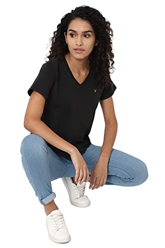 Image of Allen Solly Women's V‑Neck T‑Shirt | Comfortable Fit, Soft Fabric, Effortless Daily Styling