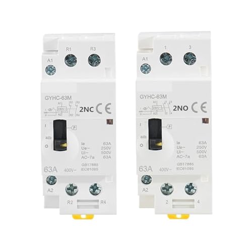 Contacteur modulaire 40A 2NO rail DIN 2P 220V commande manuelle AC