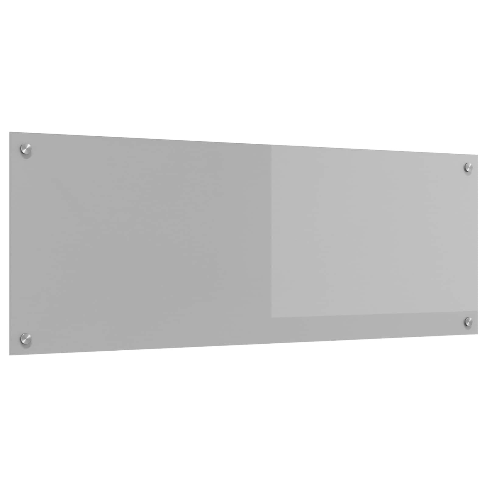 Tomostar Crédence de Cuisine en Verre, Fond de Hotte Protection Contre éclaboussures Dosseret de Cuisine Gris Clair 110x40 cm Verre trempé