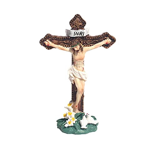 persiverney-AT Jesús Cruzada Resina Decorativa Jesús Adorno Decoraciones De Arte Interior O Al Aire Libre Roman Jesucristo Clavado A Crucifijo Adornos Decorativos Regalos para Amigos Premium Cover