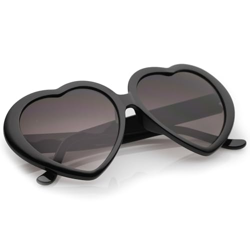 Image of zeroUV Oversized Heart Shaped Sunglasses UV400 Cute Trendy Love Fashion Eyewear for Women 52mm