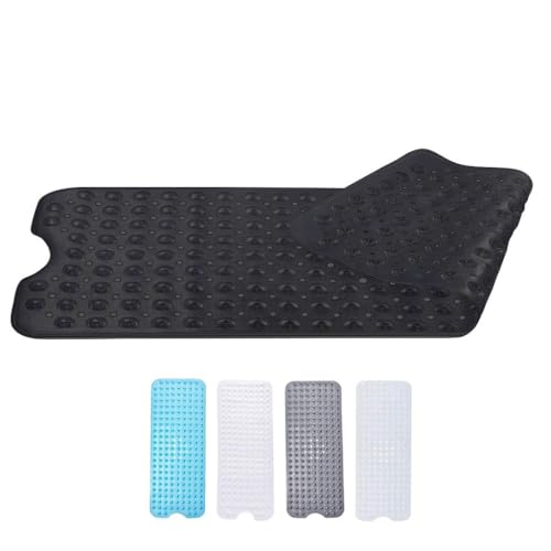 Zuvo Tapis de Bain Antidérapant | Extra Long 100 x 40 cm | Ventouses Puissantes & Anti-Moisissure | Lavable en Machine | Sécurisé pour Enfants & Seniors | Noir