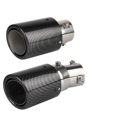 Tuyau d'échappement en carbone avec lumière LED rouge pour sortie de silencieux auto 63-65mm