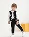 VEGGIEDOT Toddler Boy Clothes 2T 3T Boy Fall Winter Outfits Black Varsity Baseball Sweat Jacket Pants Set Casual Clothing Set for Little Boys