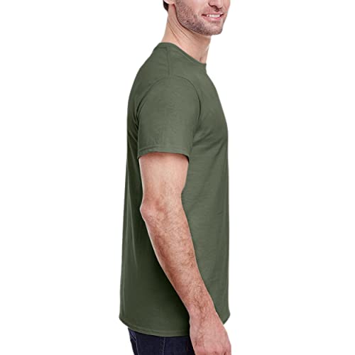 Gildan Men's Heavy Cotton T-Shirt, Style G5000, 2-Pack, Military Green, Large #TOP3