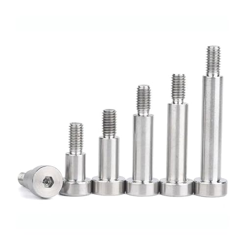 ENTAOER 5/10 Uds tornillo de hombro M2 M2.5 M3 M4 M5 304 tornillo de hombro con cabeza hueca hexagonal de acero inoxidable((L)12mm,10PCS D3-M2.5)