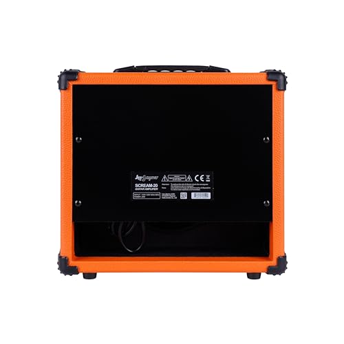 Leo Jaymz 20W Electric Guitar Amplifier - Clean and Distortion Channel - 3 Band Equalization and CD Line Input - Recording Studio, Practice Room, Small Courtyard (6.5", Orange) - Thumbnail 5