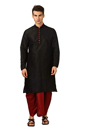 Image of Royal Kurta Men's Cotton Silk Dhoti Kurta (White)