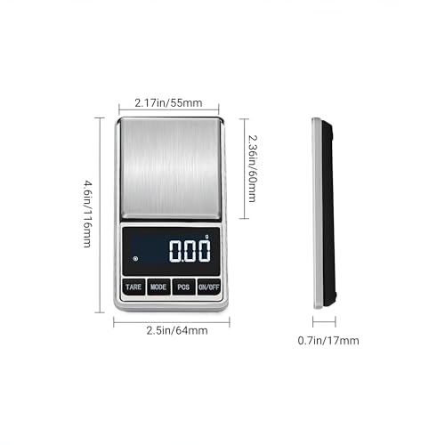 Digital Scale 0.01g, 500g Kitchen Scale & Gold Scale, Mini Precision Gram Scale with 0.001oz, Portable Food Weight Scale, Jewelry Weighing Scale, White Backlit Display