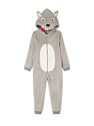 Vertbaudet Combi-Pyjama Loup garçon Gris Clair 4A