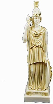 Goddess Athena statue ancient Greek Goddess of wisdom and strategy aged sculpture