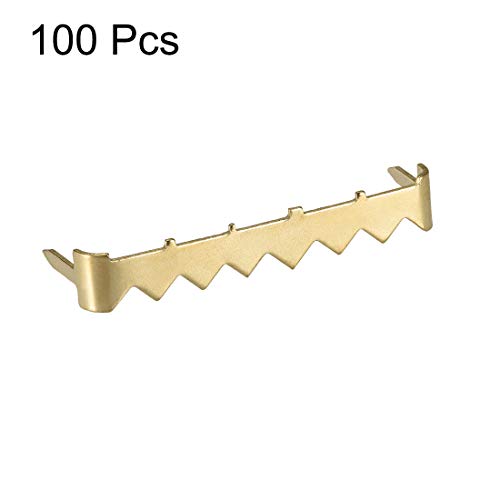 Image of uxcell No Nail Picture Hangers, 2 Inch Nailess Zinc Plated for Frame Hanging, 100 Pcs (Golden)
