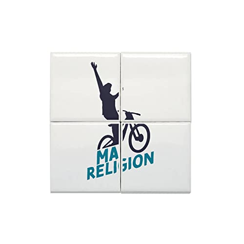 VTT vélo France céramique murale décorative 15,2x15,2 cm pour passionné cyclisme