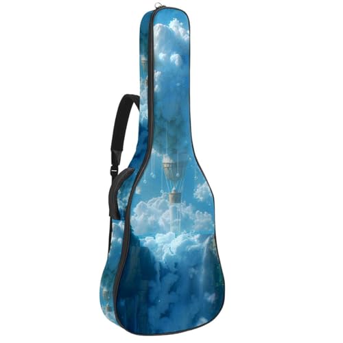 Sac pour guitare étanche à couche de protection - Motif montgolfière bleu