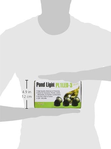 A single Jebao PL1LED-3PS light held in hand, emitting a red light, demonstrating color options.