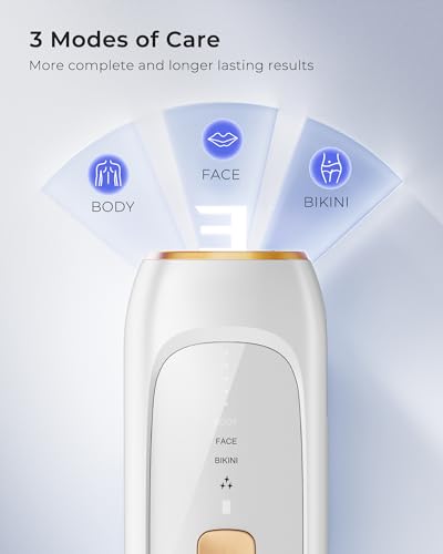 LUBEX Painless Sapphire Ice Cooling IPL Laser Hair Removal Device at Home for Women & Men, 1,000,000+ Unlimited Flashes, Safe and Permanent, Alternative to Salon Hair Removal for Legs Bikini Face Body - Image 5