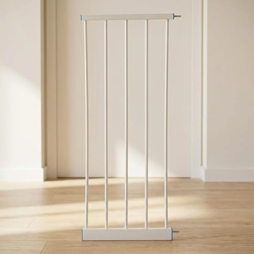 Image of Baybee Safety Gate Extension 30cm for Doorways, Stairs & Hallways | Quick Tool-Free Pressure Fit Extender Gates for Kids & Pets | Dual Side Compatible Extension (White)