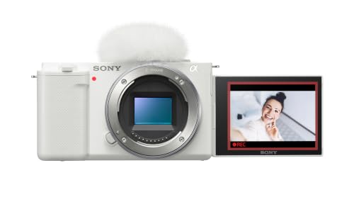 Sony ZV-E10 APS-C Mirrorless Camera Body White | 24.2MP Aps-C Exmor, E-Mount, UHD 4k30 and FHD 120p, 425-Point Af, 3.0-Inch Vari-Angle Touchscreen, White