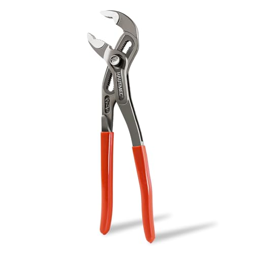 HAUTMEC 300mm(12') Water Pump Pliers, Fast Adjustable Tongue and Groove Joint Pliers, V-Jaw with Comfort Grips, Rust-Proof CRV Steel Construction for Plumbing, Home Repair, and Pipe Fittings