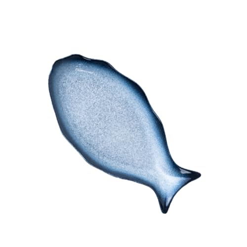 MOTHNUR Bandeja Para Pescado De De 12 Pulgadas Forma De Pez Azul, Plato Ovalado Para Servir, Adecuado Para Aperitivos y Restaurante