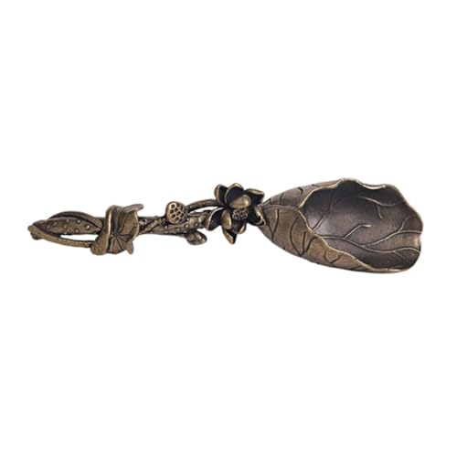Unomor Lotus Shaped Tea Scoop Elegant Decorative Tea Spoon for Supplies Kitchen Utensil for Home Restaurant Use