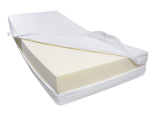 Dibapur® R 45A Kaltschaummatratze FEST bis ca. 190 Kg Doppeltuchbezug Gesamthöhe ca. 25 cm (90 x 200 cm)