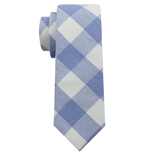 Image of Mantieqingway Mens Skinny Ties,2.56 inch Cotton Neckties Striped Plaid Ties for Groom Groomsmen Wedding Party Christmas