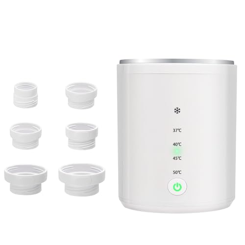 Flaschenwärmer Baby, Flaschenwärmer für Unterwegs, Flaschenwärmer and abkühler, Milchwärmer Baby Portable mit 5 Adapters,Elektrischer Flaschenwärmer mit Automatische Isolierung für Reisefreundlich