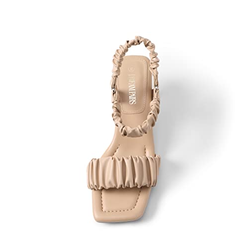 Image of DREAM PAIRS Kitten Heels for Women Comfortable Low Heels Sandals Suqare Open Toe Cute Wedding Party Evening Prom Dance Strap Dress Pump Sandals Shoes