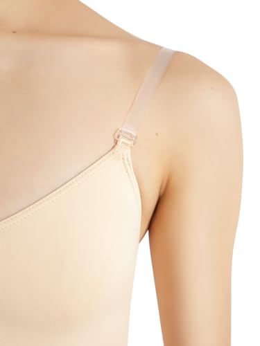 Capezio Women's Camisole Leotard with Clear Transition Straps, Nude, Large - Thumbnail 2