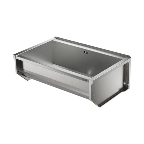 KUNe SOLIDUM 90 PLUS - Ausgussbecken Edelstahl zur Wandmontage - Außenmaße 98 x 62 x 33 (BxTxH) cm