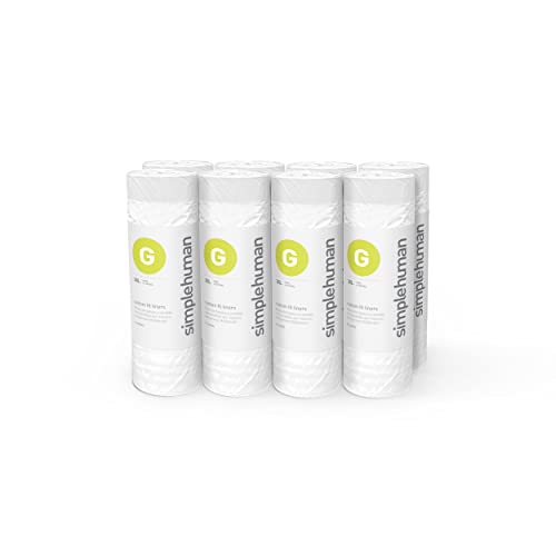 Image of simplehuman Code G Custom Fit Drawstring Trash Bags, 240 Count, 30 Liter / 8 Gallon, White