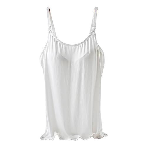 Sujetador de embarazo con soporte para mujer, camiseta sin mangas de maternidad con brasier integrado para lactancia, ropa interior de maternidad, blanco, XL