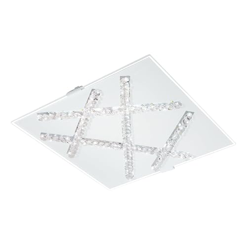 Plafonnier LED Sorrenta lumière blanc chaud en verre transparent
