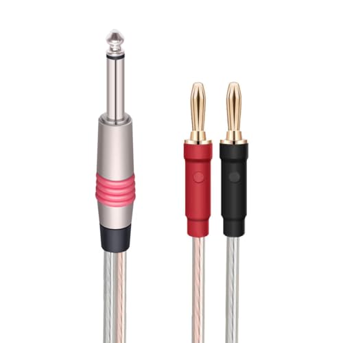 ipovoq 6.3 mm �o�i�i �ϊ� �v���O �o�i�i 6.3mm �ϊ� �P�[�u�� 0.75m �X�s�[�J�[ �P�[�u�� banana to 6.35mm ���m���� �t�H�� �o�i�i 6.35 �ϊ� 6.3mm TS (0.75M)