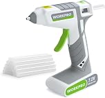 WORKPRO Cordless Hot Melt Glue Gun, 7.2V Rechargeable Fast Preheating Glue Gun Kit with 20 Pcs Premium Mini Glue Stick, Use While Charging, Automatic-Power-Off Glue Gun for Art, Craft, Decoration