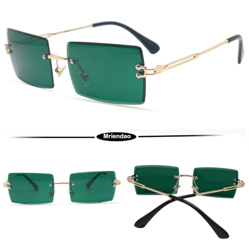 Image of Rectangle Sunglasses for Women Men Fashion Retro Rimless Frameless Tinted Lens Sun Glasses Shades 2026 Stylish